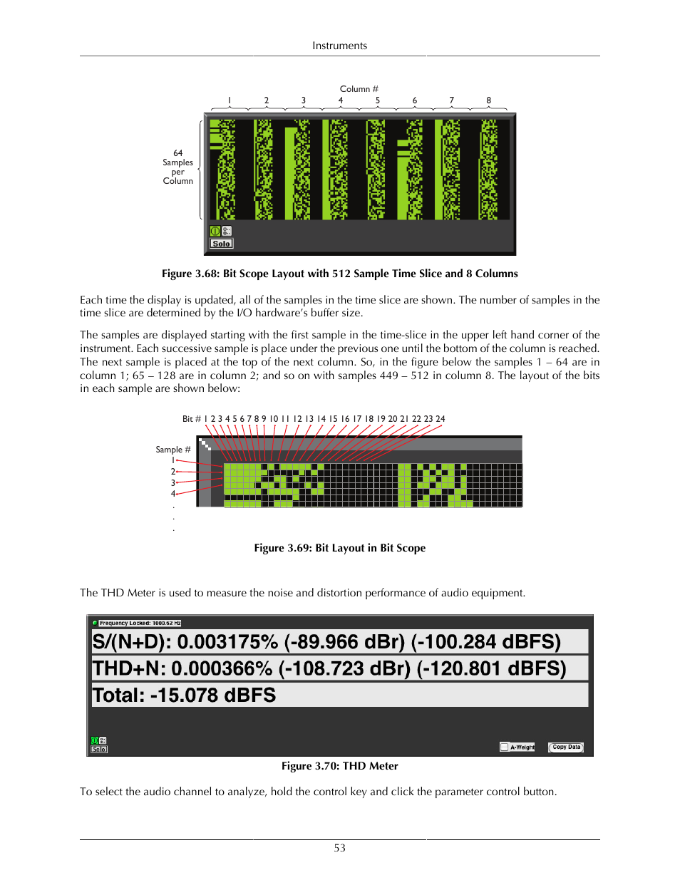 Thd meter, 53 3.69. bit layout in bit scope, 53 3.70. thd meter | Metric Halo SpectraFoo User Manual | Page 53 / 123