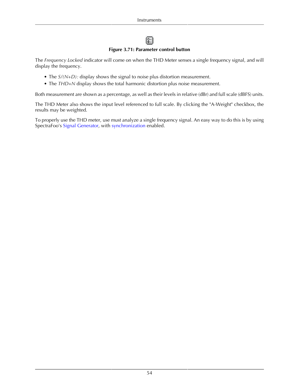 Parameter control button | Metric Halo SpectraFoo User Manual | Page 54 / 123