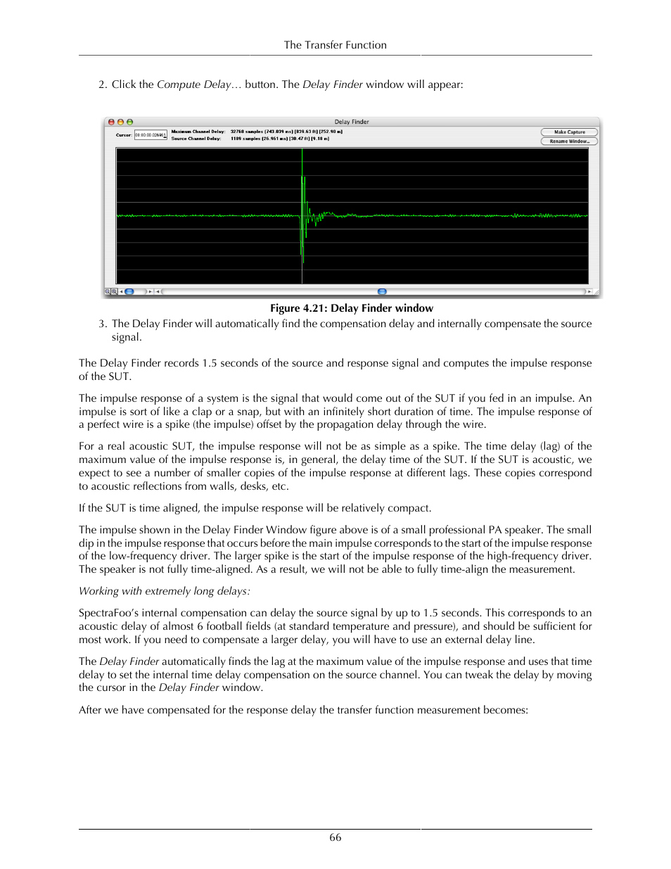 Delay finder window | Metric Halo SpectraFoo User Manual | Page 66 / 123