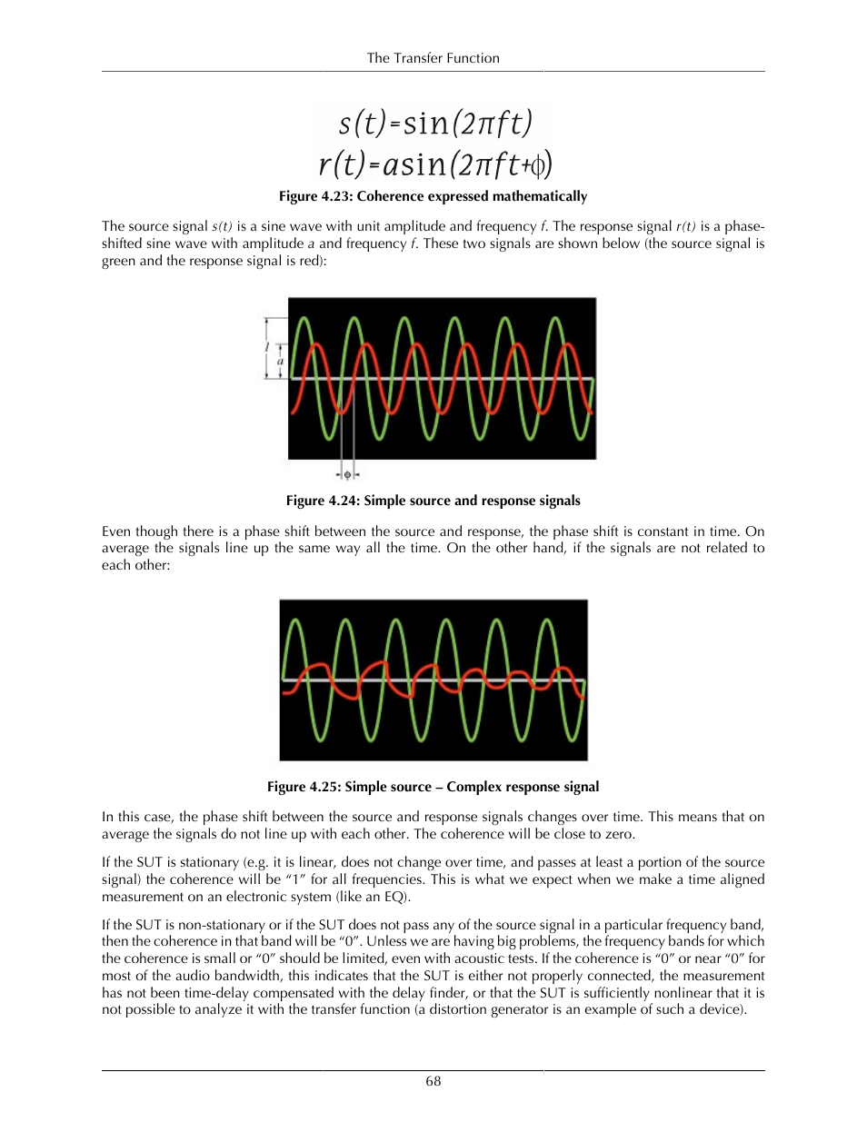 Coherence expressed mathematically, 68 4.24. simple source and response signals, 68 4.25. simple source – complex response signal | Metric Halo SpectraFoo User Manual | Page 68 / 123