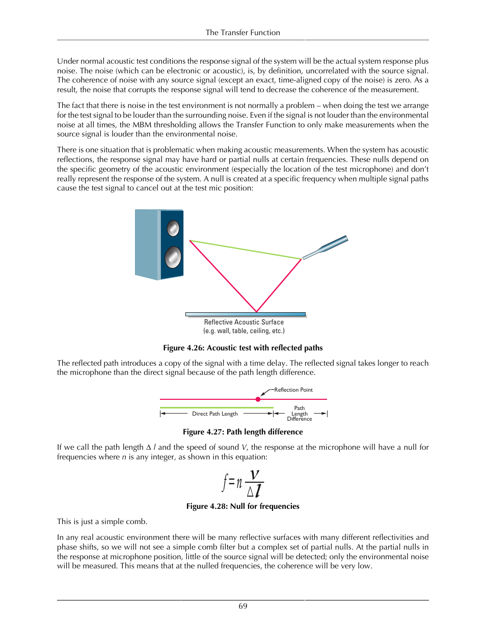 Acoustic test with reflected paths, 69 4.27. path length difference, Null for frequencies | Metric Halo SpectraFoo User Manual | Page 69 / 123