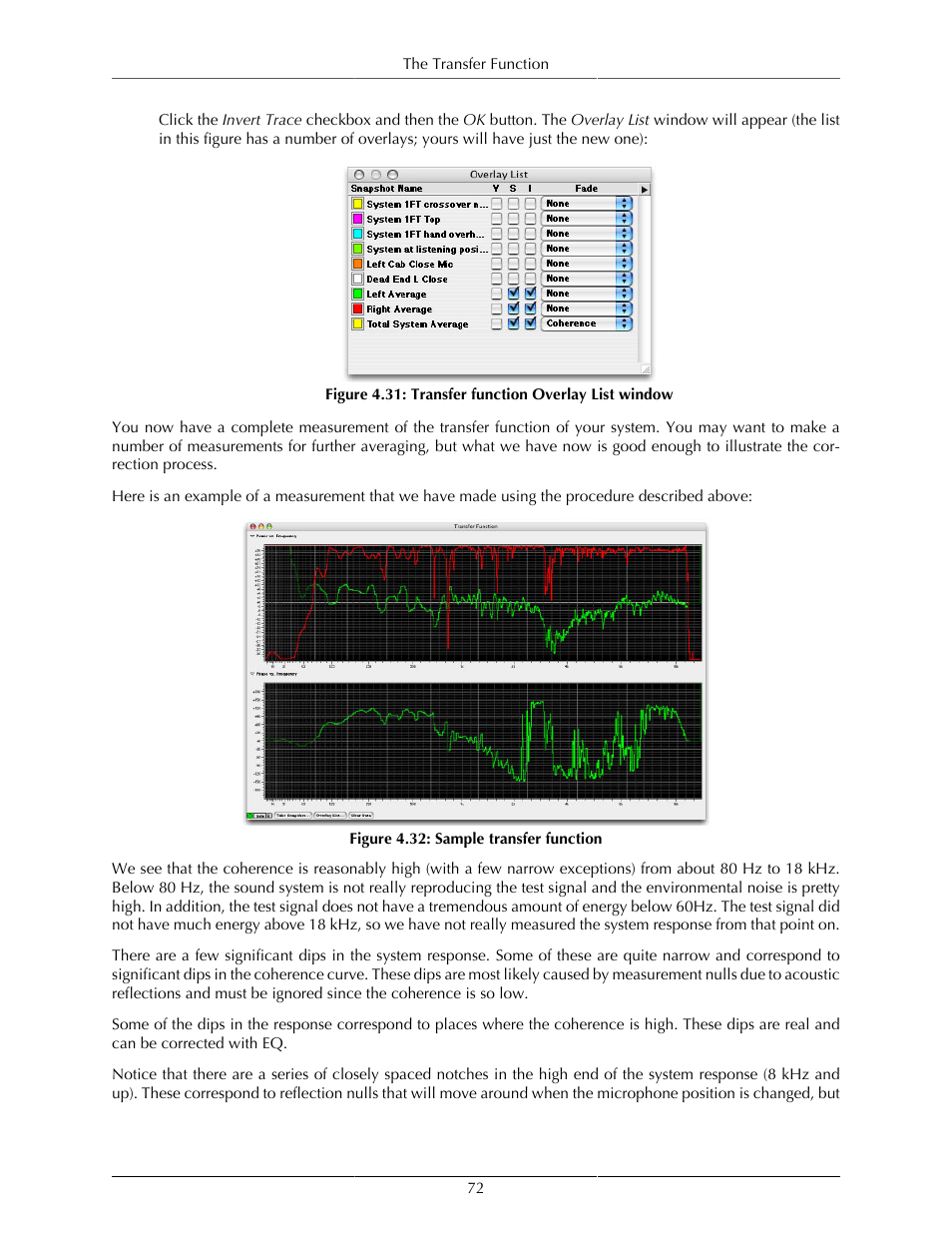 Transfer function overlay list window, 72 4.32. sample transfer function | Metric Halo SpectraFoo User Manual | Page 72 / 123