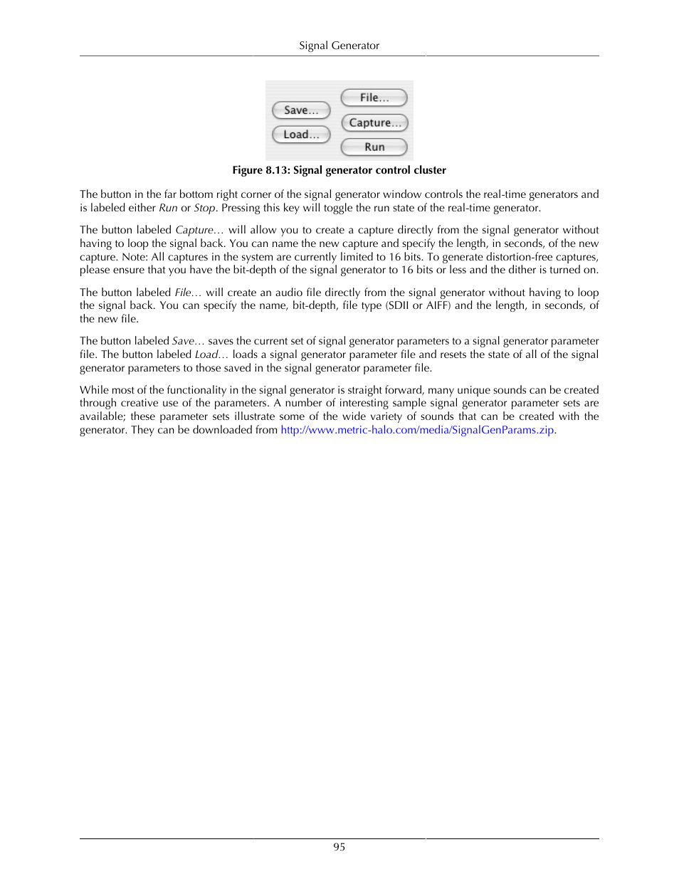 Signal generator control cluster | Metric Halo SpectraFoo User Manual | Page 95 / 123