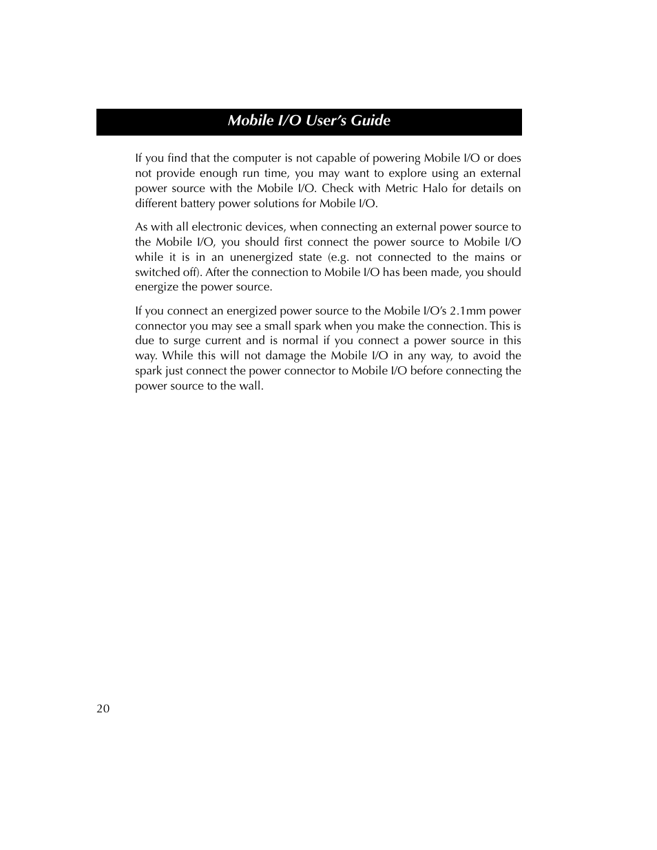 Metric Halo 2882 operating guide User Manual | Page 28 / 109