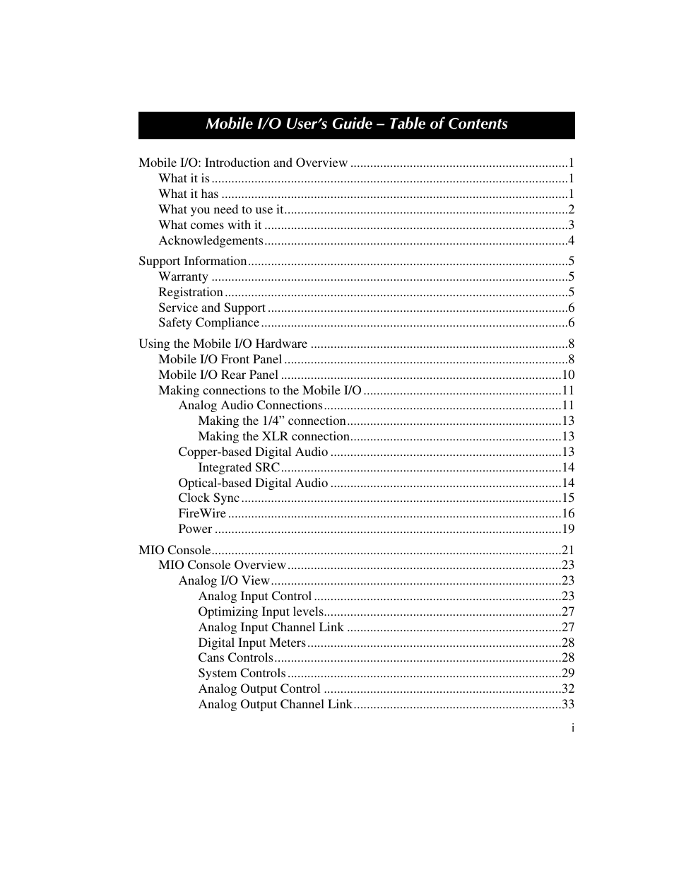 Metric Halo 2882 operating guide User Manual | Page 3 / 109