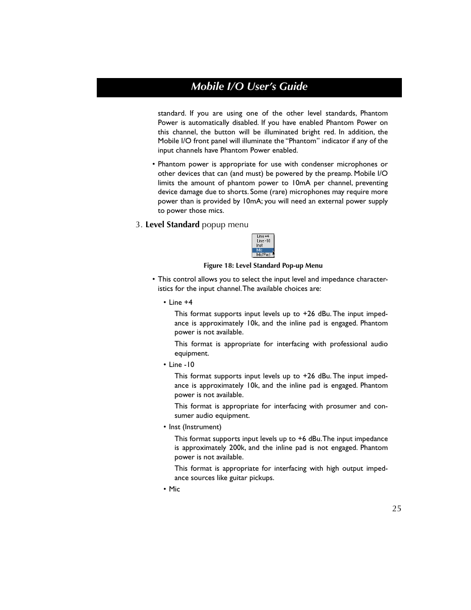 Figure 18, Mobile i/o user’s guide | Metric Halo 2882 operating guide User Manual | Page 33 / 109
