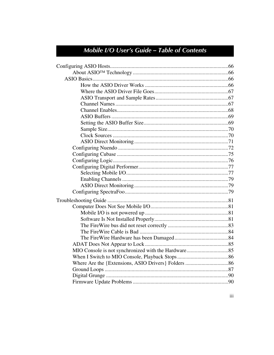 Metric Halo 2882 operating guide User Manual | Page 5 / 109