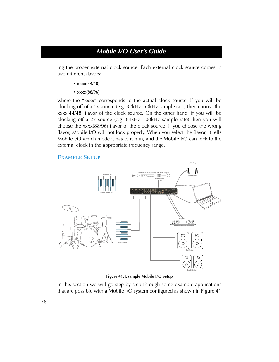 Example setup, Figure 41, Mobile i/o user’s guide | Metric Halo 2882 operating guide User Manual | Page 64 / 109