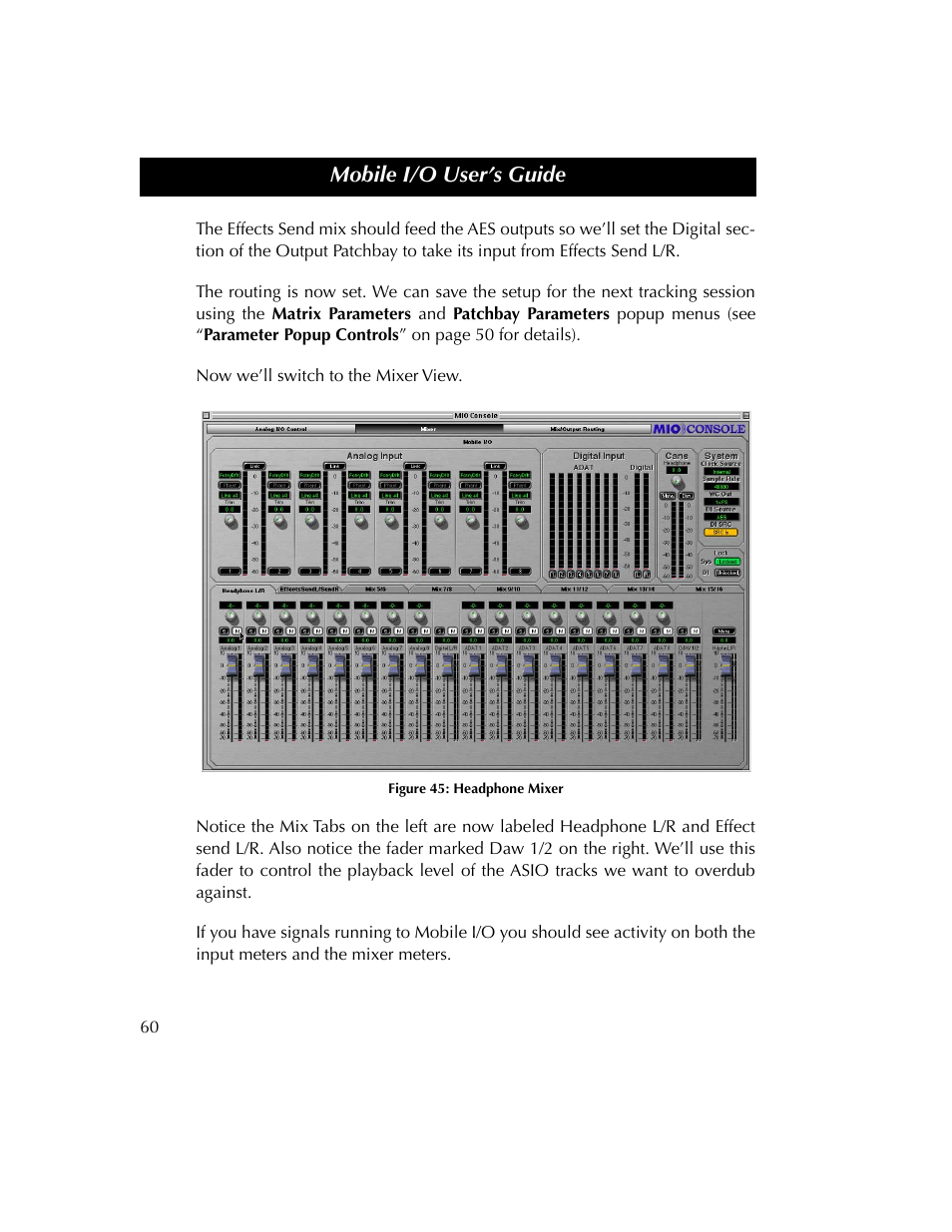 Figure 45, Mobile i/o user’s guide | Metric Halo 2882 operating guide User Manual | Page 68 / 109