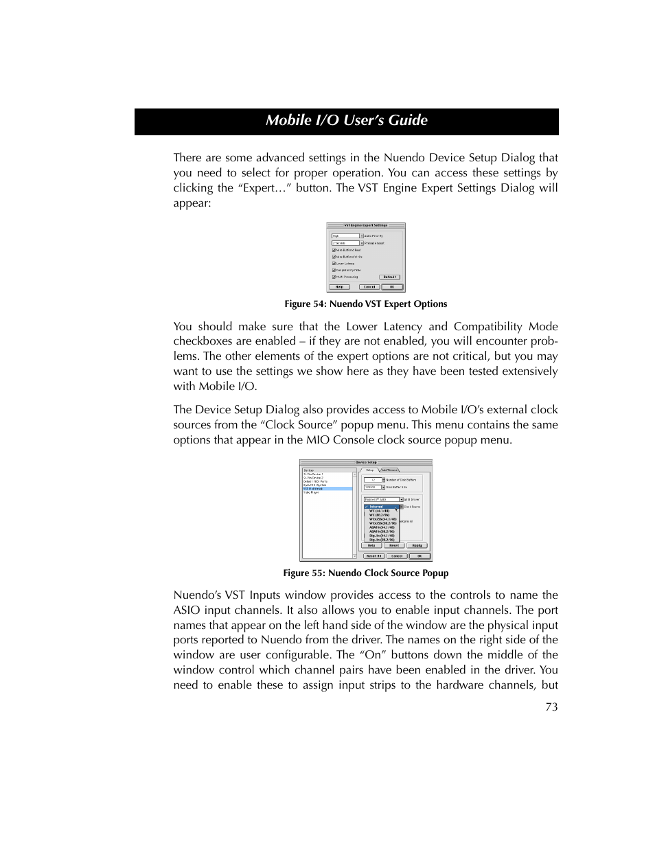 Figure 54, Figure 55, Mobile i/o user’s guide | Metric Halo 2882 operating guide User Manual | Page 81 / 109
