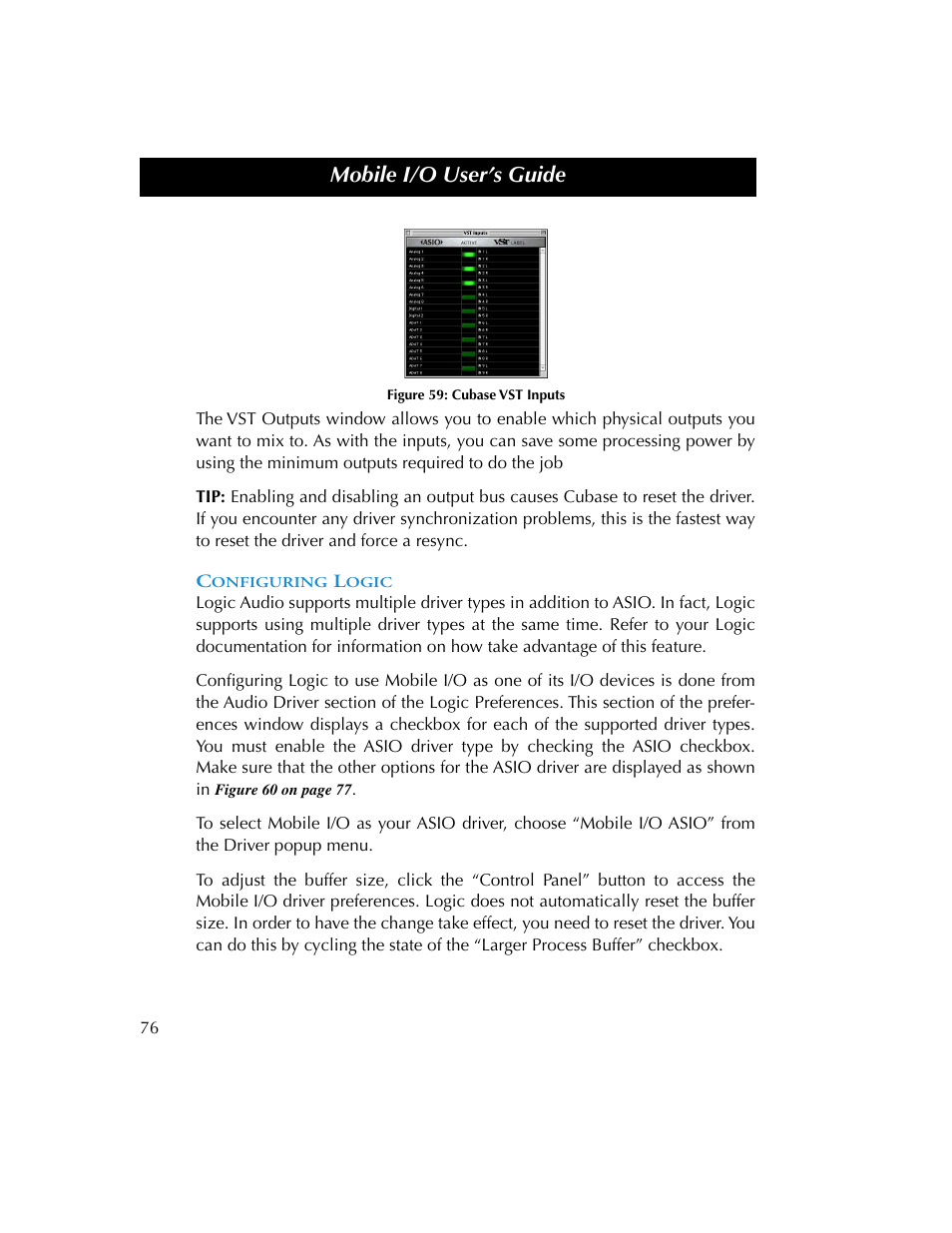 Configuring logic, Figure 59, Mobile i/o user’s guide | Metric Halo 2882 operating guide User Manual | Page 84 / 109