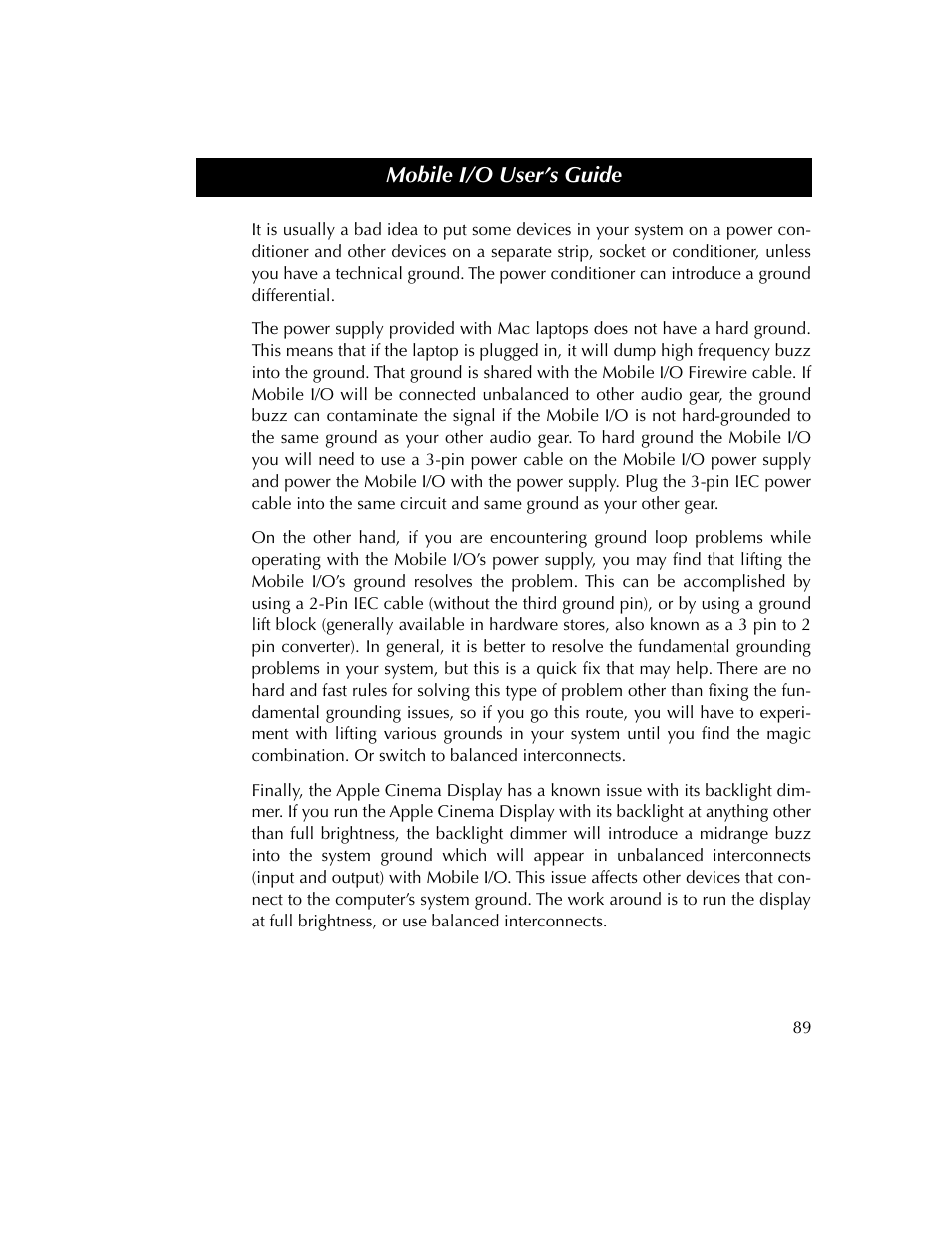 Metric Halo 2882 operating guide User Manual | Page 97 / 109