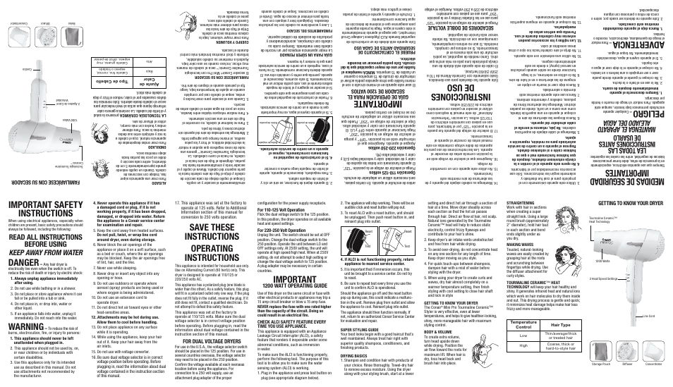 Conair MiniPro 245 User Manual | 2 pages