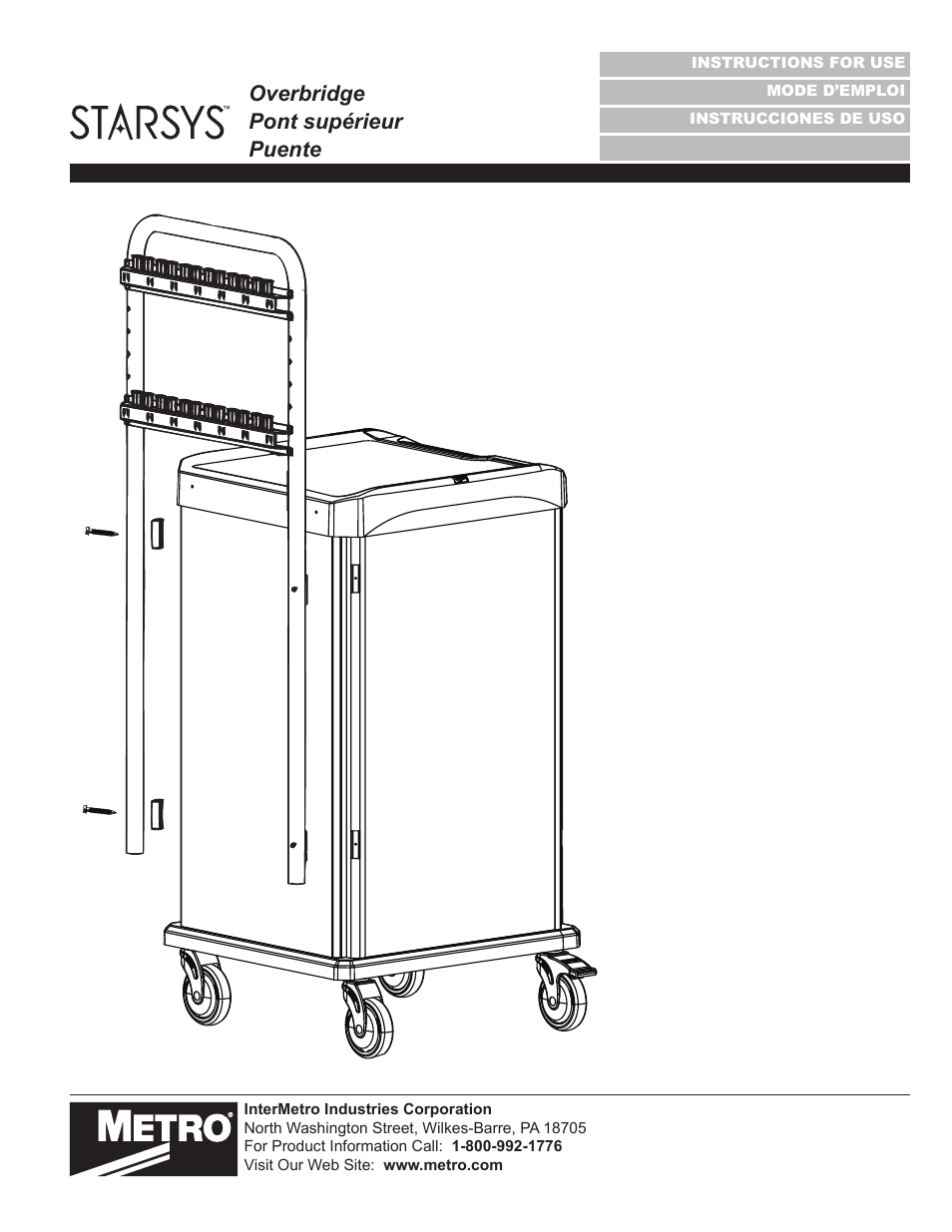 Metro Starsys Overbridge User Manual | 6 pages