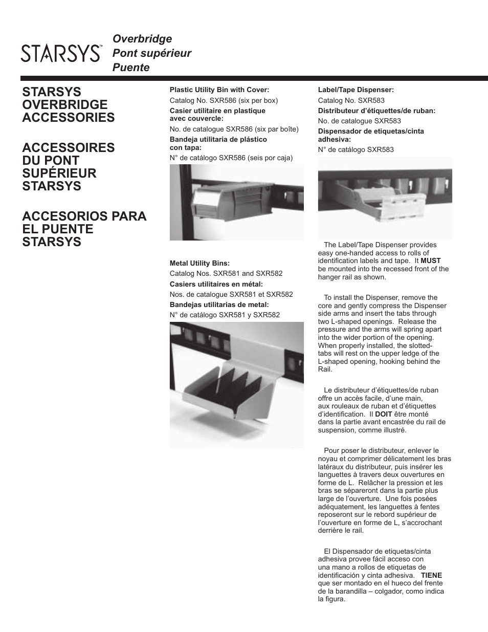 Overbridge pont supérieur puente | Metro Starsys Overbridge User Manual | Page 4 / 6