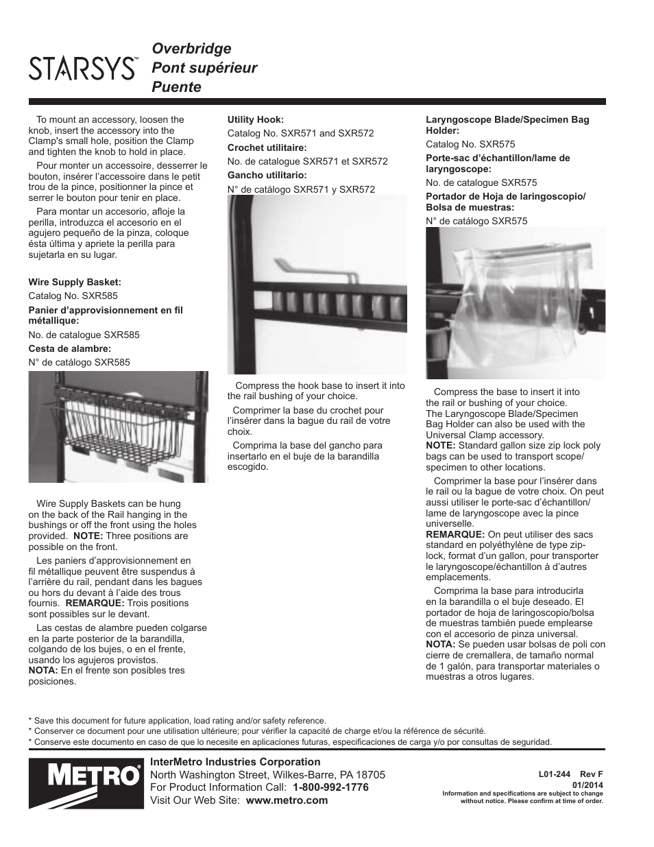 Overbridge pont supérieur puente | Metro Starsys Overbridge User Manual | Page 6 / 6