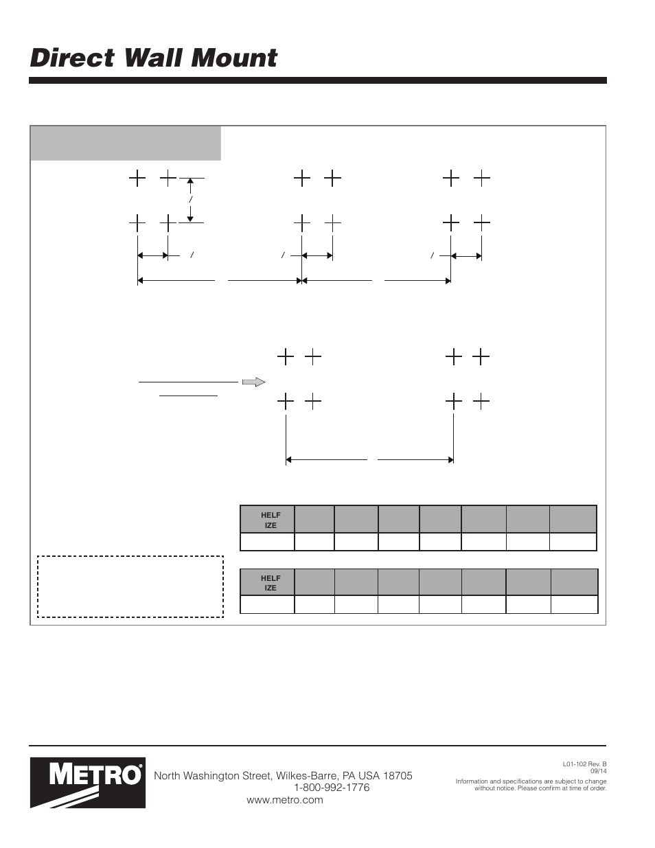 Direct wall mount, Single shelf support | Metro Super Erecta Shelf Wall Mount User Manual | Page 4 / 4