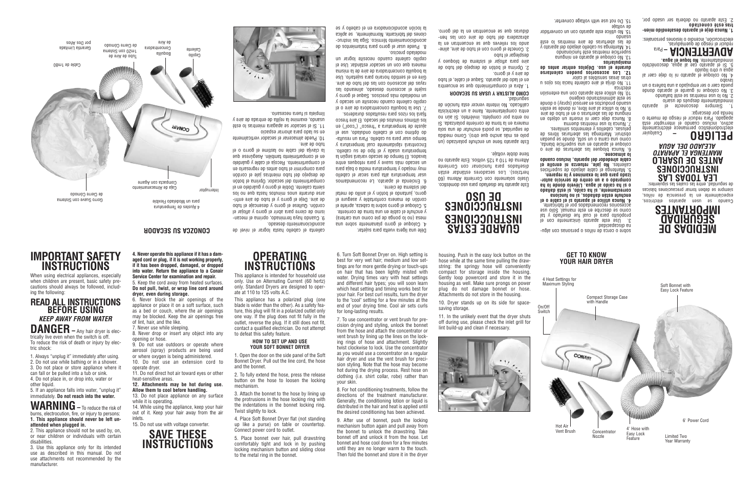 Conair SB1X User Manual | 2 pages