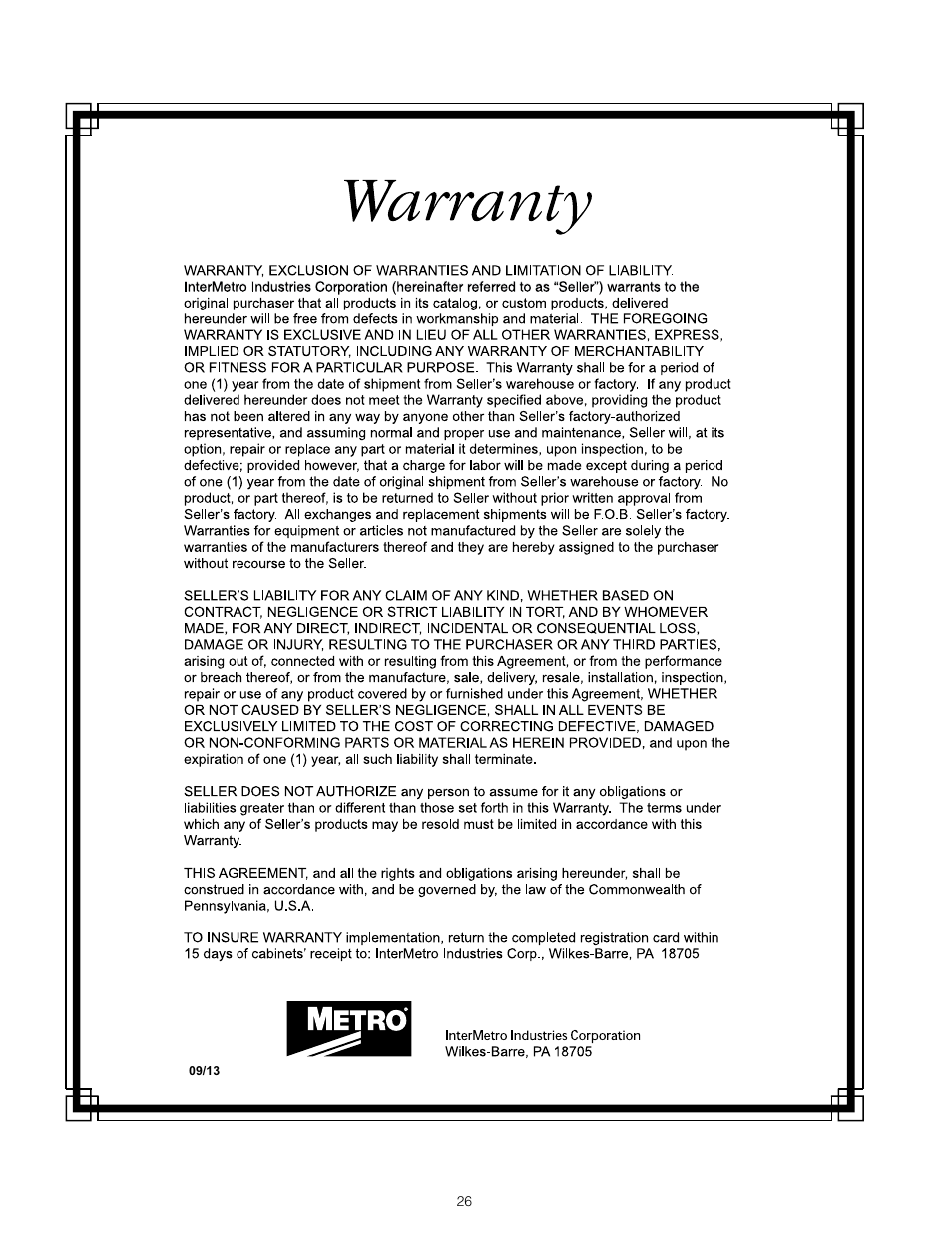 Metro C5 3 Series Heated Cabinets User Manual | Page 28 / 32