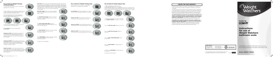 Conair WW89W User Manual | 2 pages