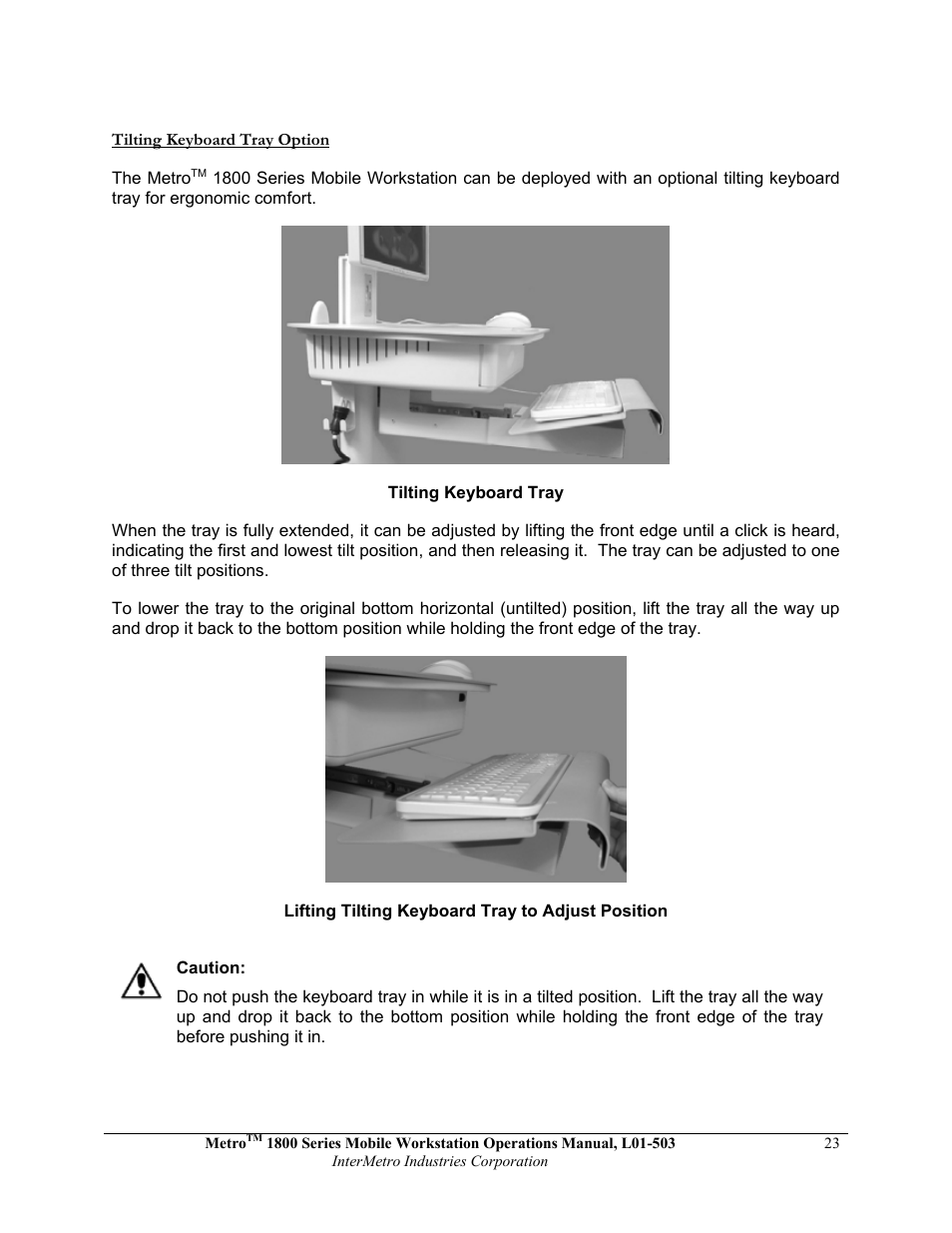 Metro 1800 Series Mobile Workstation User Manual | Page 23 / 40