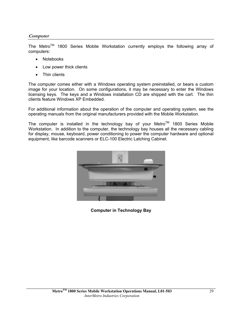 Metro 1800 Series Mobile Workstation User Manual | Page 29 / 40