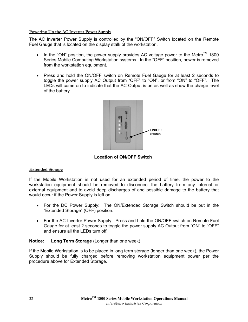 Metro 1800 Series Mobile Workstation User Manual | Page 32 / 40