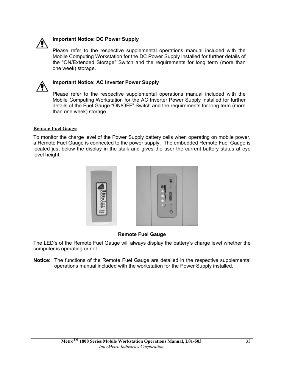Metro 1800 Series Mobile Workstation User Manual | Page 33 / 40