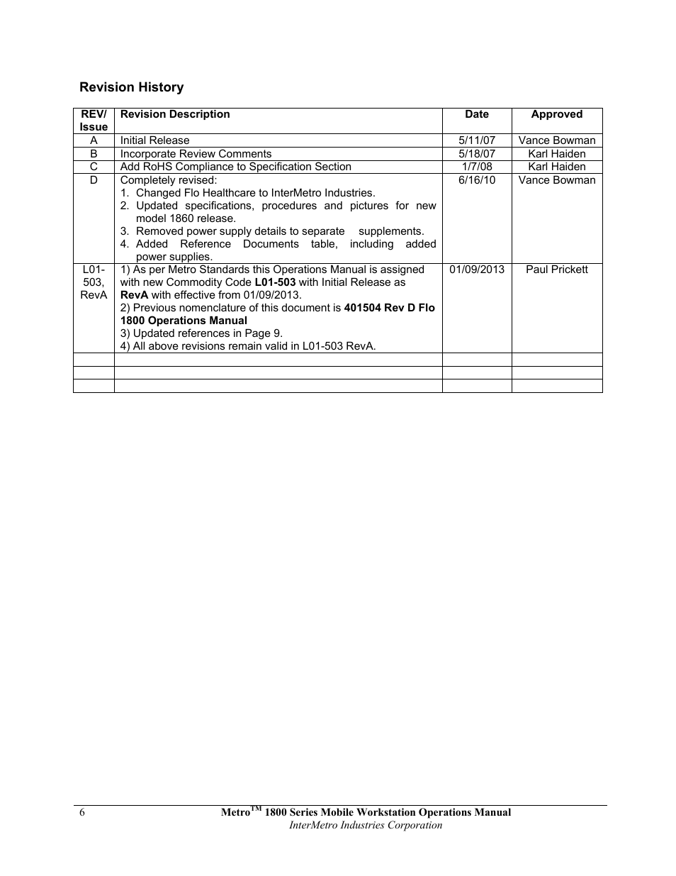 Metro 1800 Series Mobile Workstation User Manual | Page 6 / 40