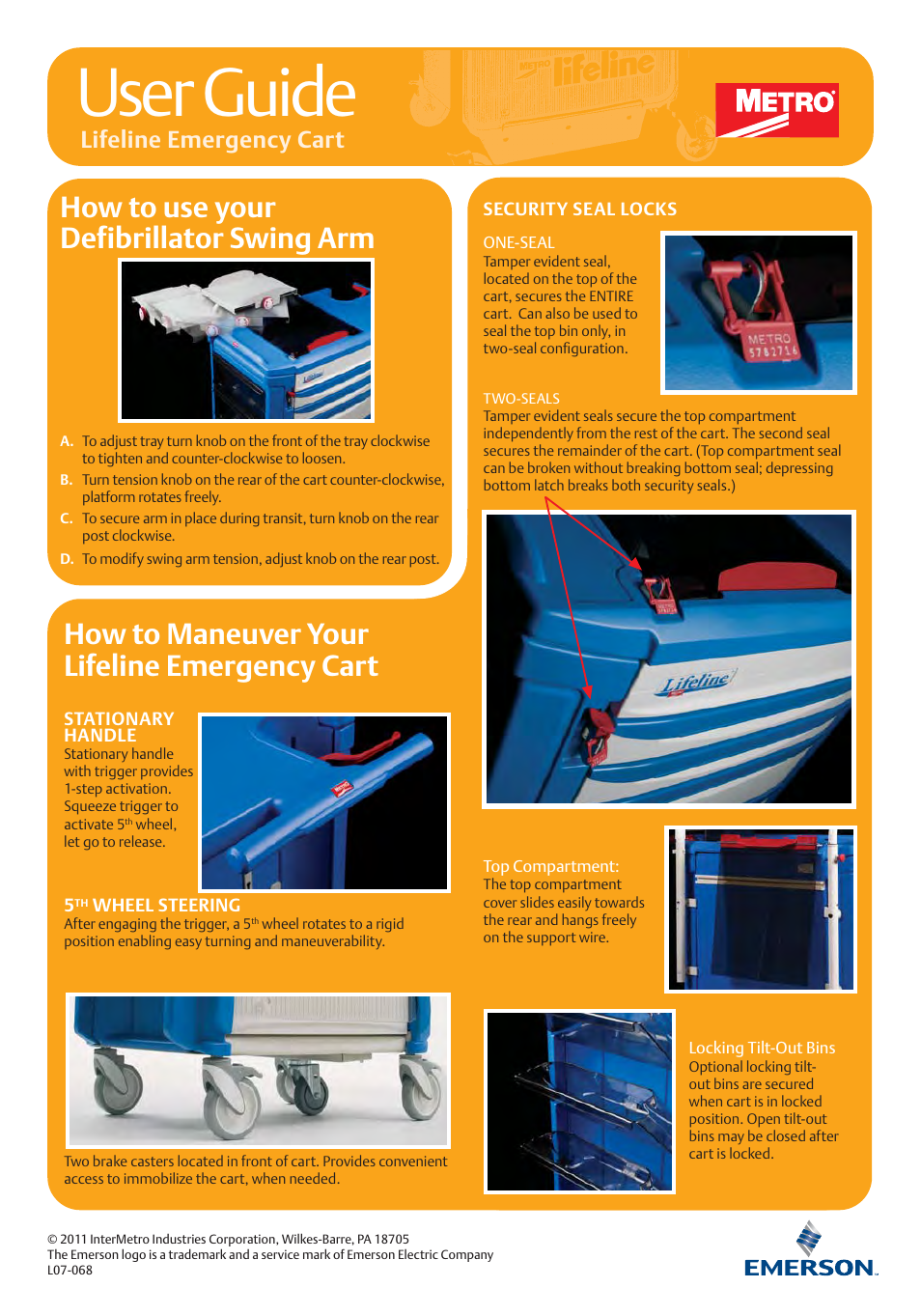 Metro Lifeline Emergency Cart User Manual | 2 pages