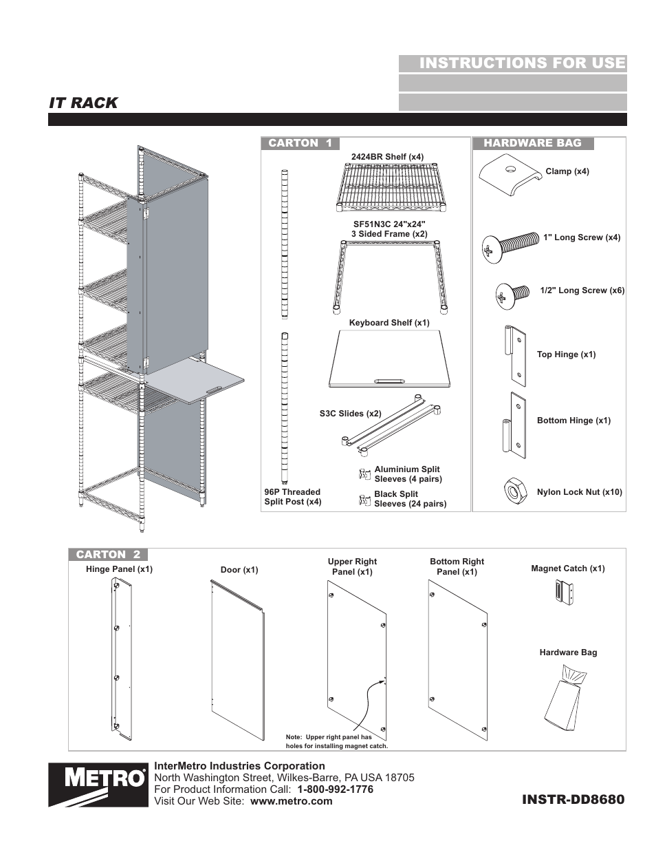 Metro IT Rack User Manual | 5 pages