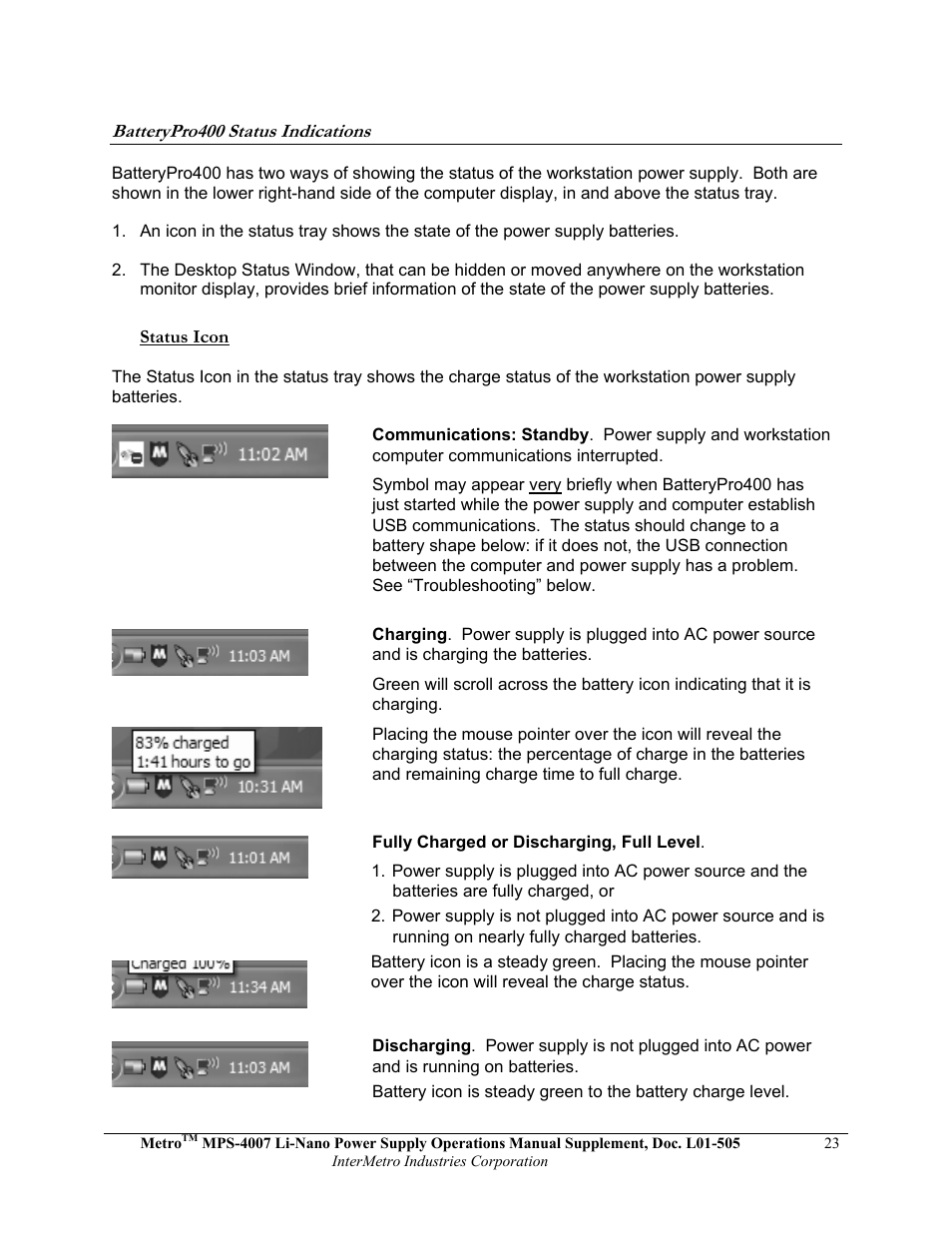 Metro Mobile Computing Workstations MPS-4007 Lithium Ion Nano-Phosphate Power Supply User Manual | Page 23 / 52