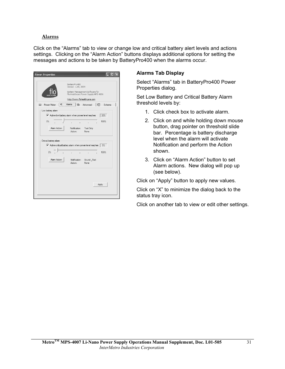Metro Mobile Computing Workstations MPS-4007 Lithium Ion Nano-Phosphate Power Supply User Manual | Page 31 / 52