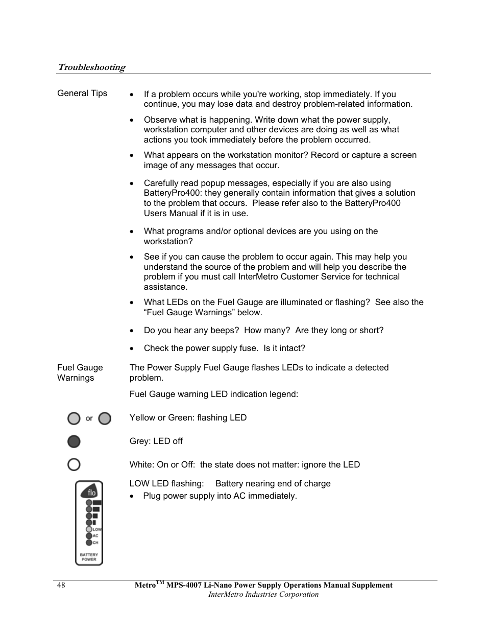 Metro Mobile Computing Workstations MPS-4007 Lithium Ion Nano-Phosphate Power Supply User Manual | Page 48 / 52