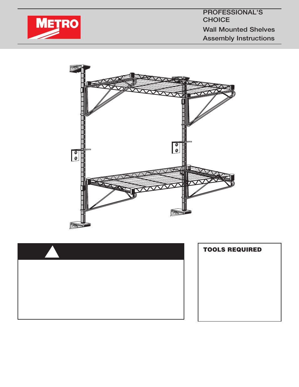 Metro Professional's Choice Wall Mounted Shelves User Manual | 4 pages