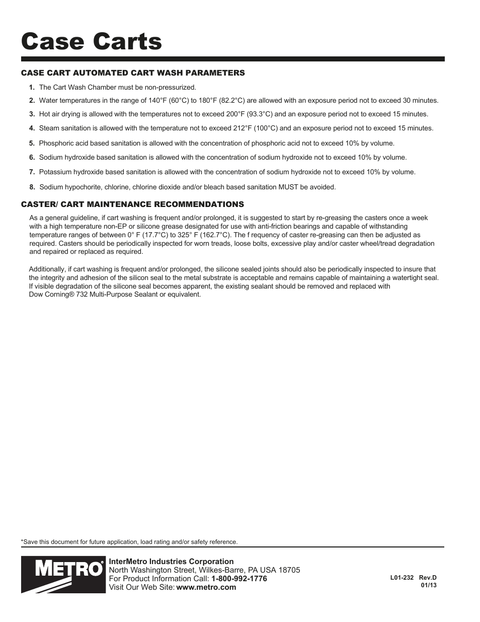 L01-232_revd_case carts 3_source, Case carts | Metro Case Carts User Manual | Page 3 / 3