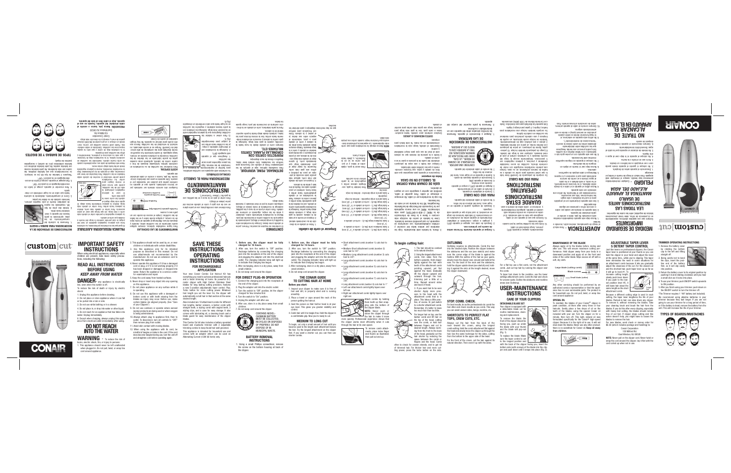 Conair Custom Cut HCT560 User Manual | 2 pages
