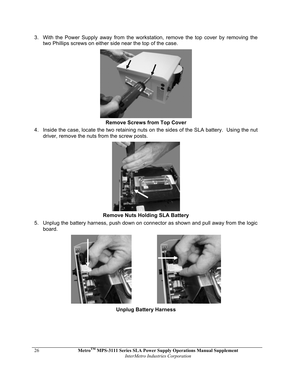 Metro Mobile Computing Workstations MPS-3111 Series Sealed Lead Acid Power Supply User Manual | Page 26 / 36