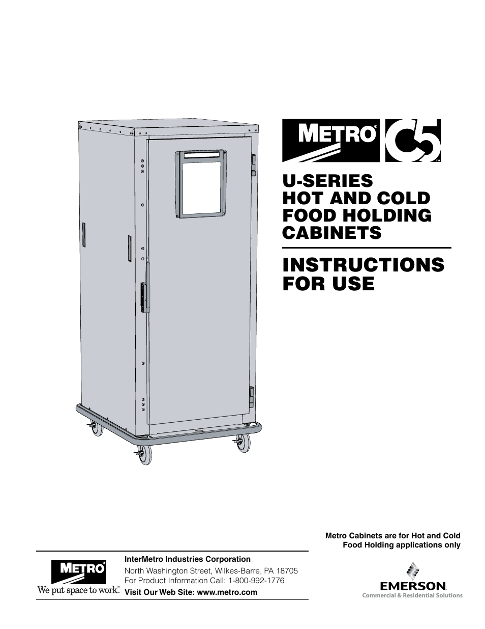 Metro U-SERIES hot AND COLD food holding cabinets User Manual | 8 pages