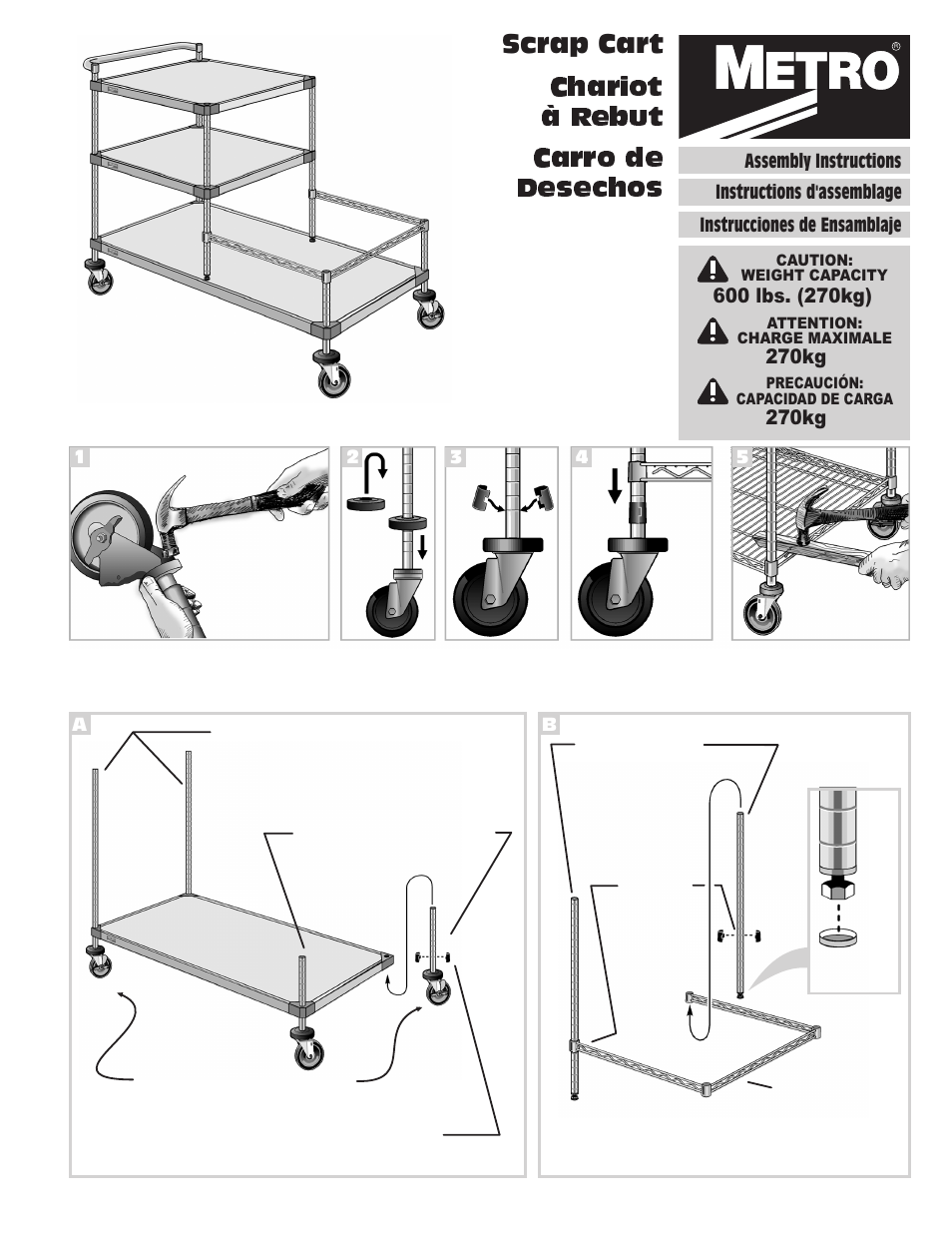 Metro Scrap Cart User Manual | 2 pages