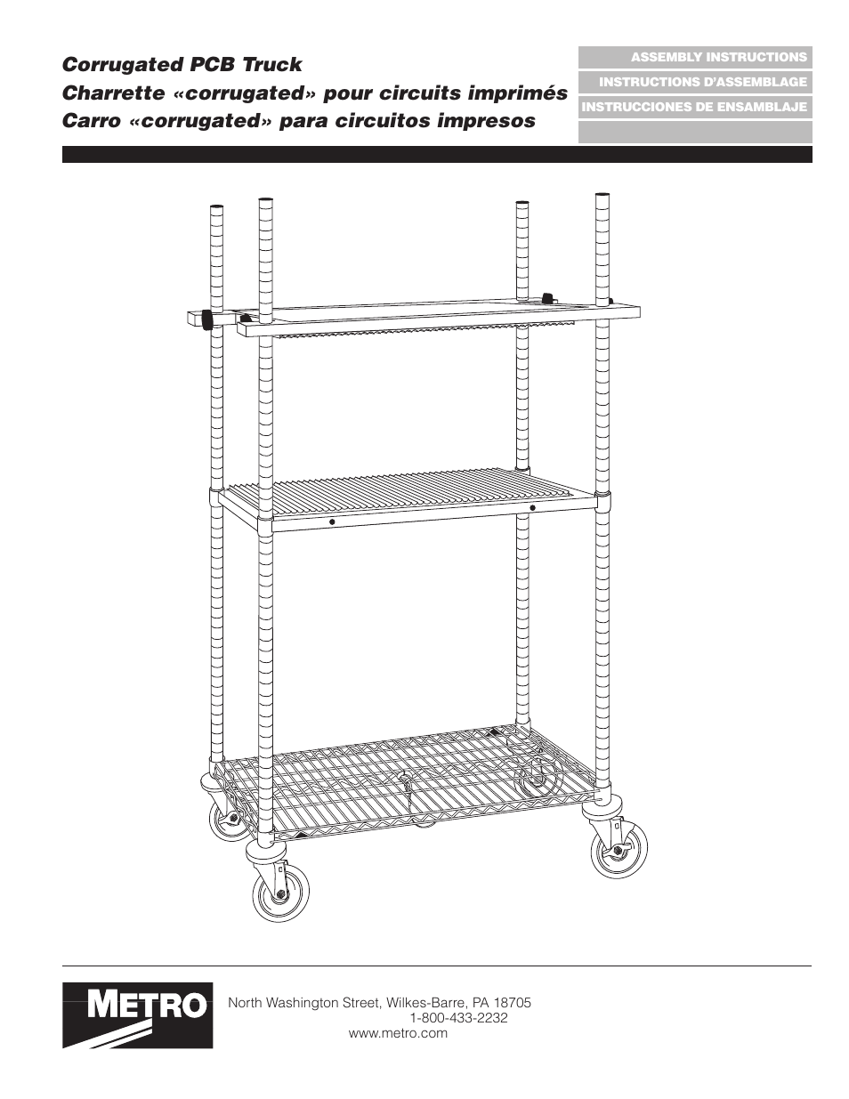 Metro Corrugated PCB Truck User Manual | 4 pages