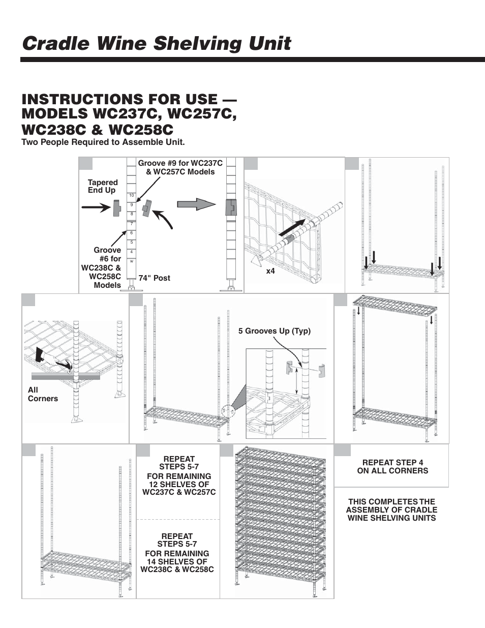 Cradle wine shelving unit | Metro Super Erecta Cradle Wine Shelving unit User Manual | Page 2 / 4