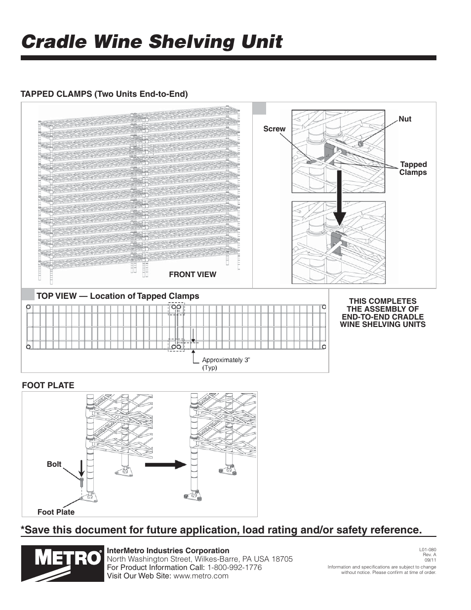 Cradle wine shelving unit | Metro Super Erecta Cradle Wine Shelving unit User Manual | Page 4 / 4
