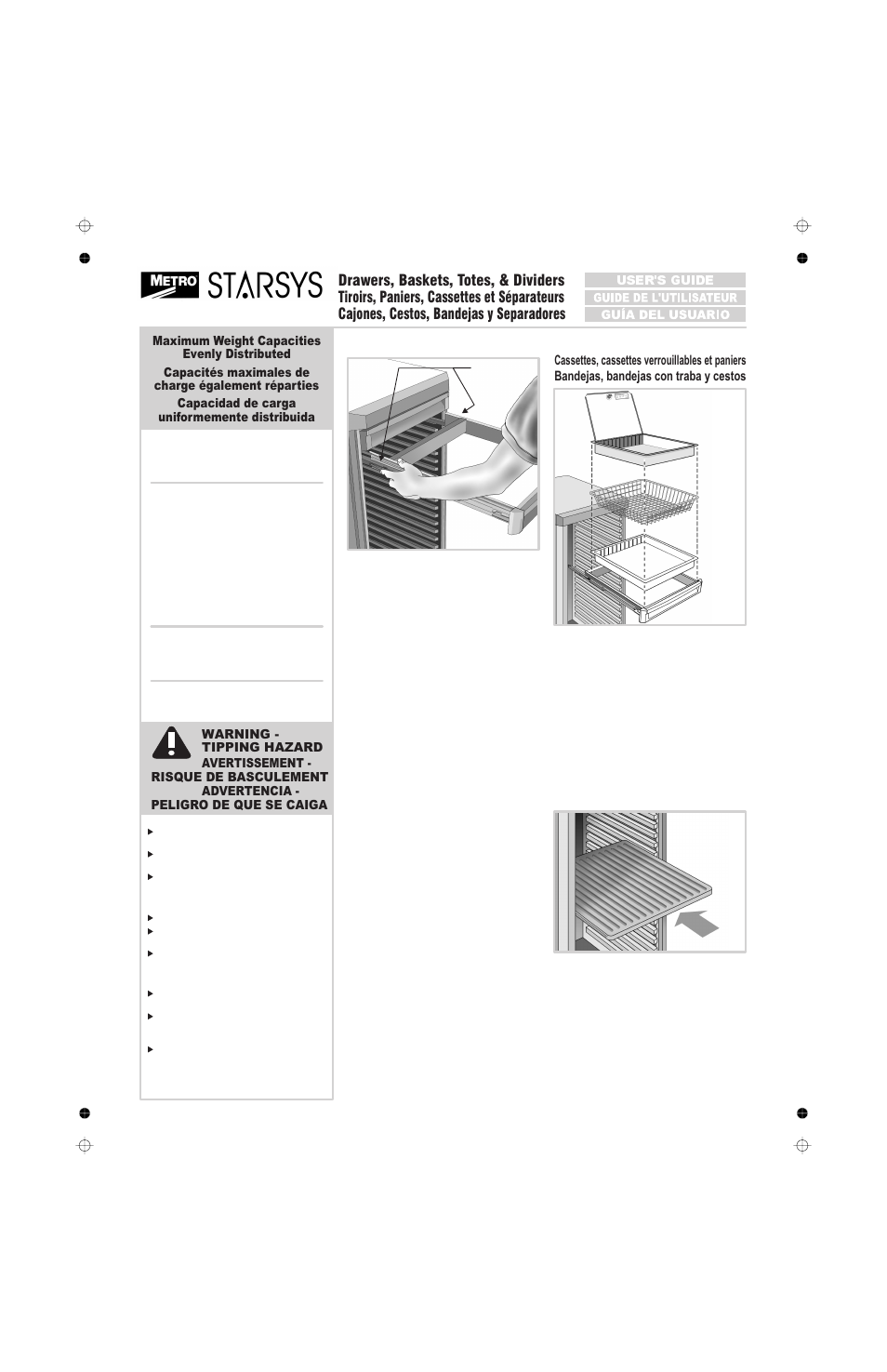 Metro Starsys Baskets and Totes User Manual | 3 pages