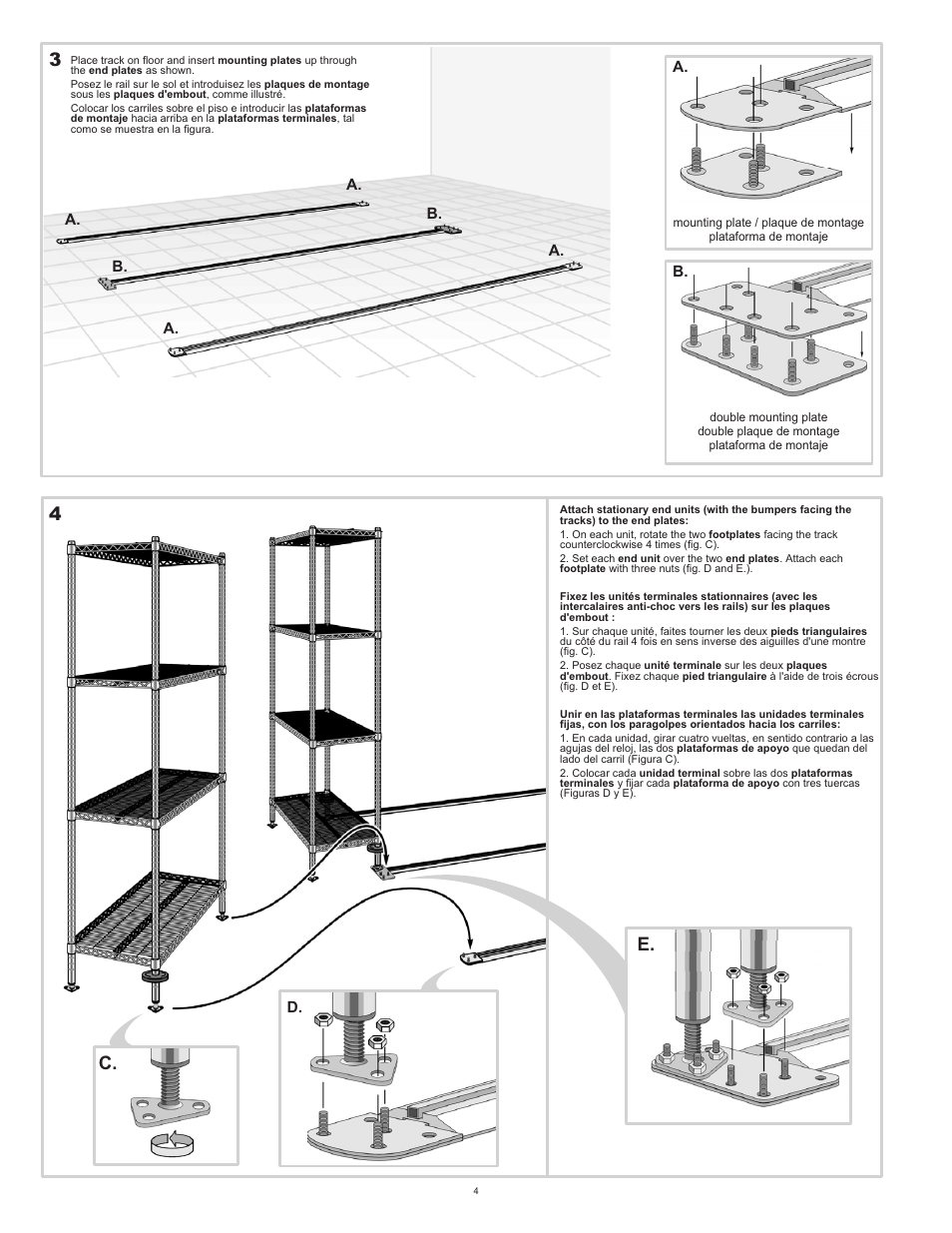 A. b, B. a. a. a. a. d | Metro QwikTRAK, Double Deep User Manual | Page 4 / 6