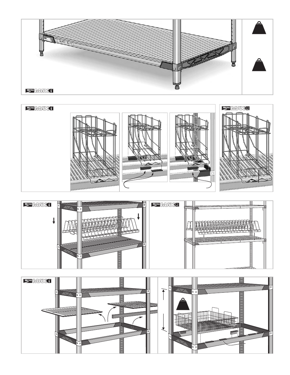Drying rack / panier de séchage / rejilla secadora, Drop-in baskets / corbeilles encastrables / cestos | Metro MetroMax i / MetroMax Q User Manual | Page 10 / 12
