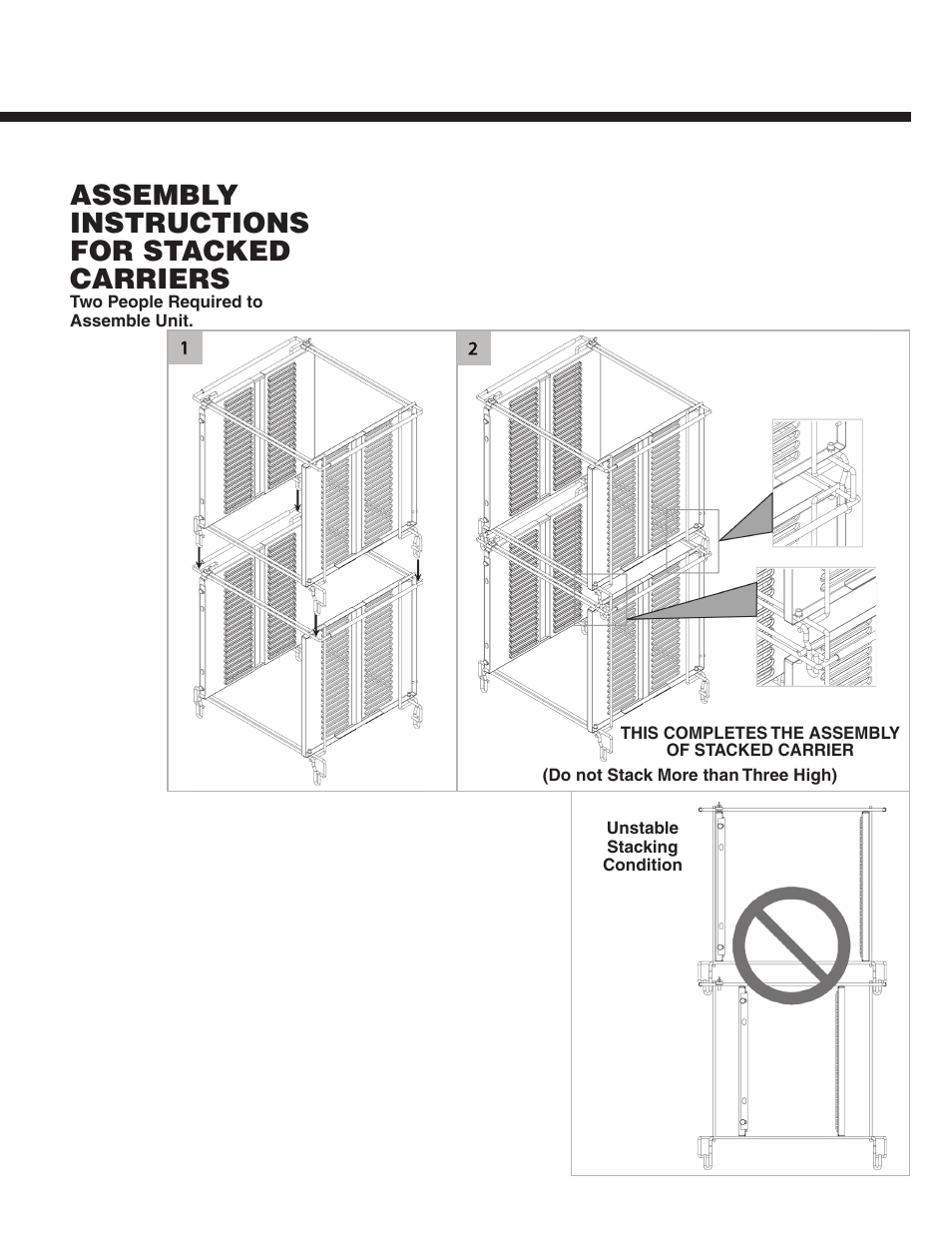 Assembly instructions for stacked carriers | Metro Printed Circuit Board Carrier User Manual | Page 7 / 8