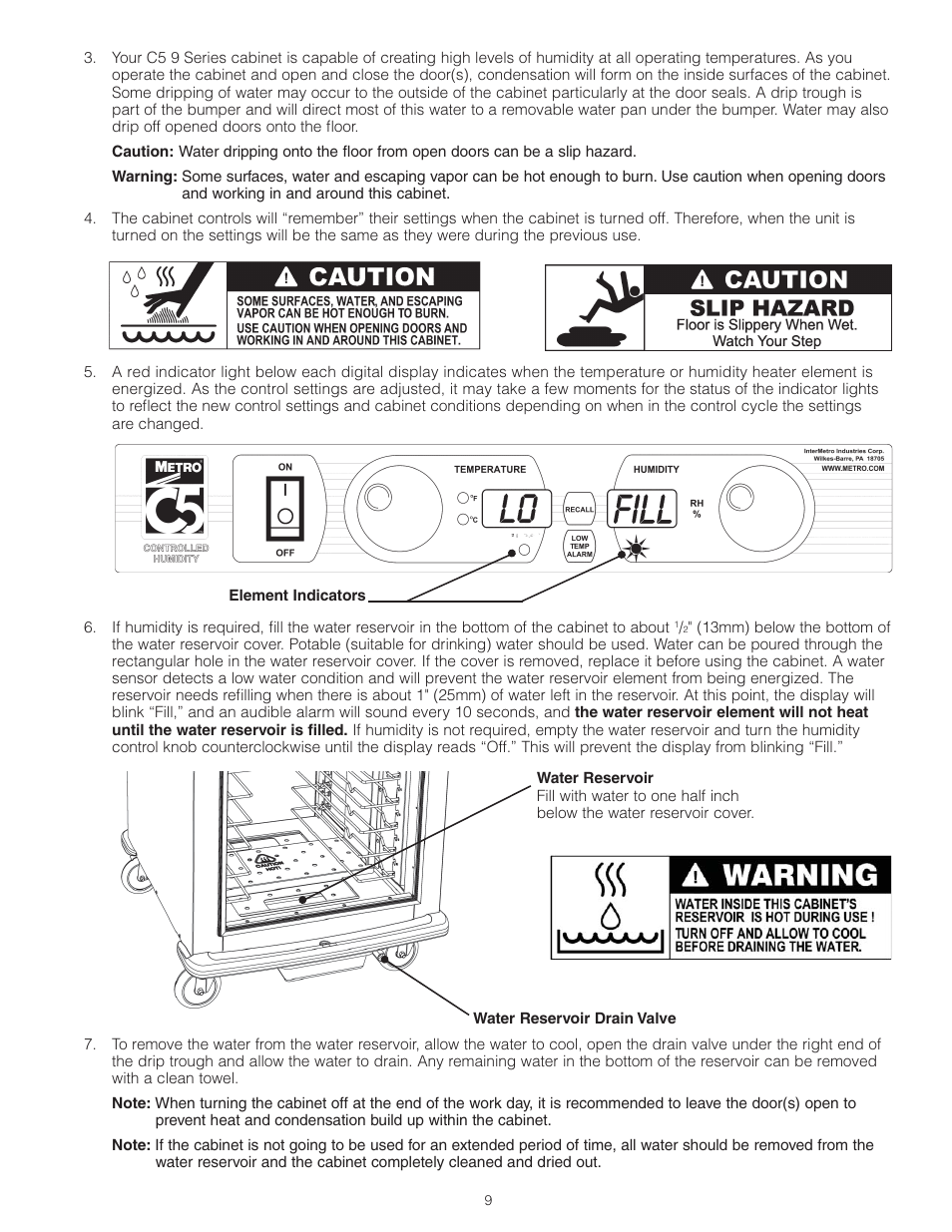 Metro 9 Series Controlled Humidity Heated Holding & Proofing Cabinets User Manual | Page 11 / 24