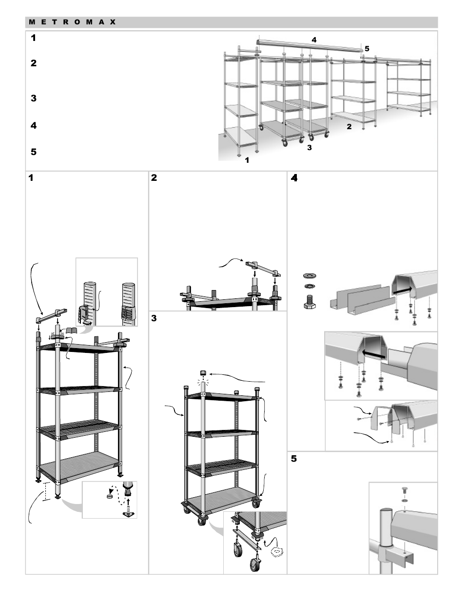 L01-390 6, X 2 2 1 | Metro Top Track Shelving System User Manual | Page 6 / 6