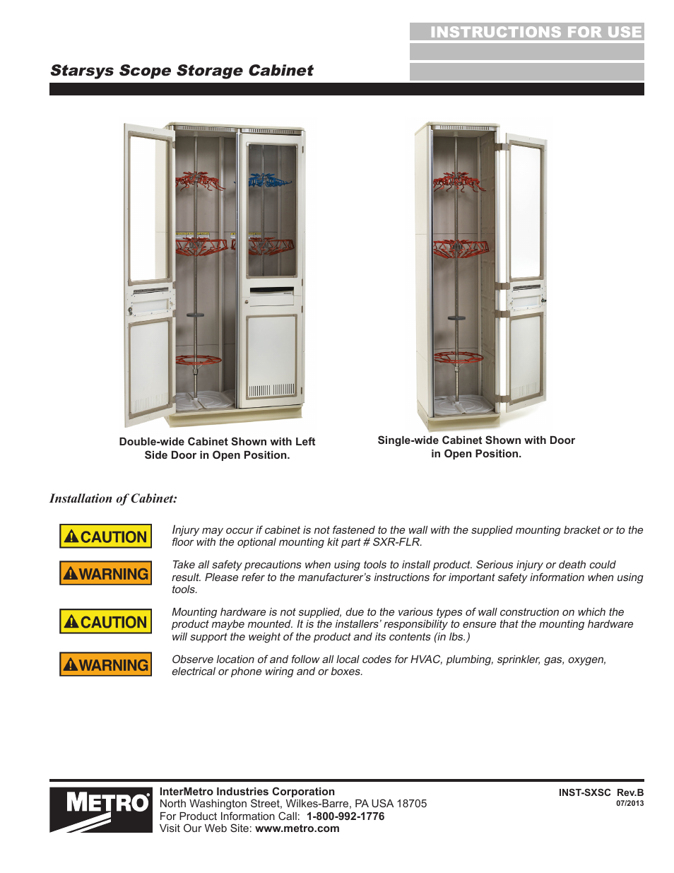 Metro Starsys Scope Storage User Manual | 4 pages